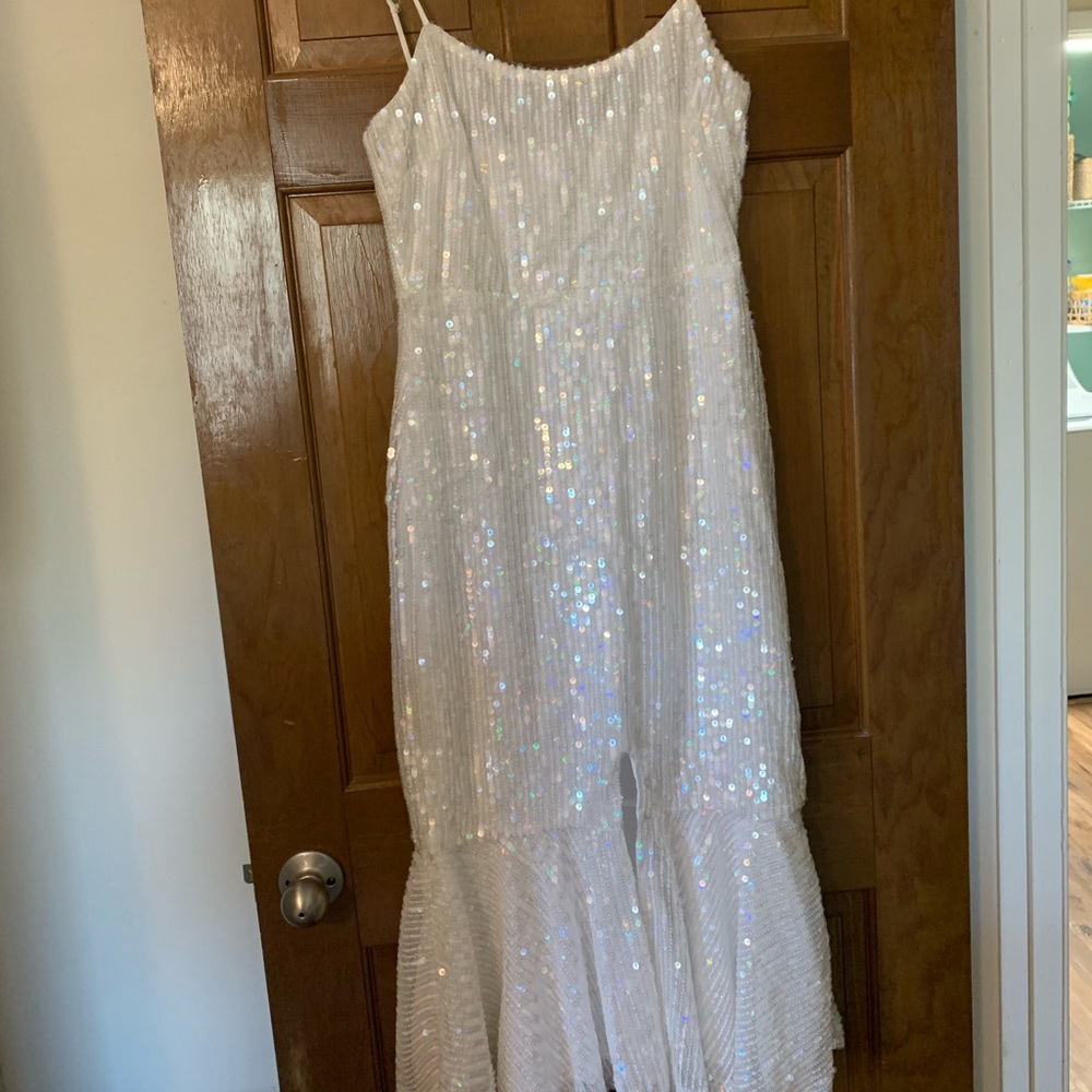 Red dress boutique sequin mini dress